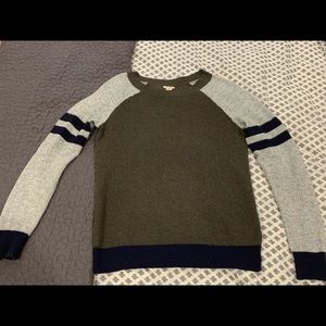 JCrew Merino Varsity Stripe Green Sweater Women XS